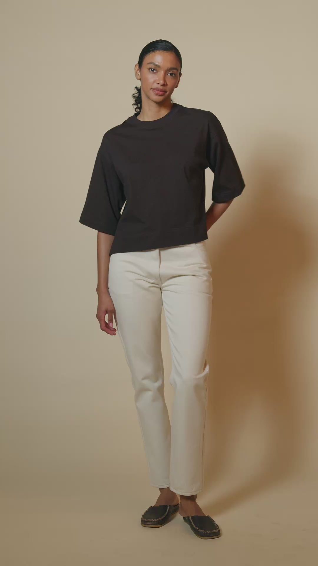 Plastic Free Boxy T Shirt - Chocolate