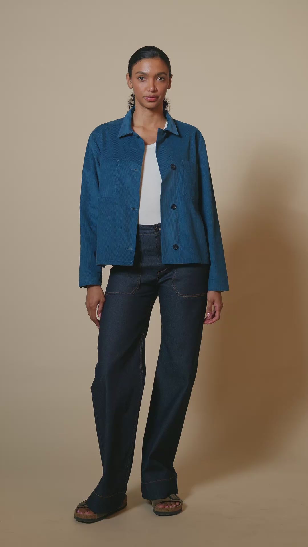 Womens Elena Corduroy Overshirt - Teal