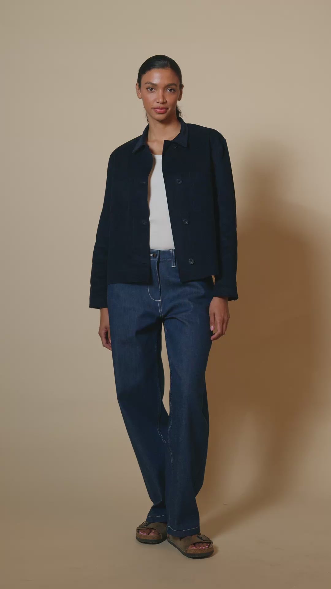 Womens Elena Corduroy Overshirt - Navy
