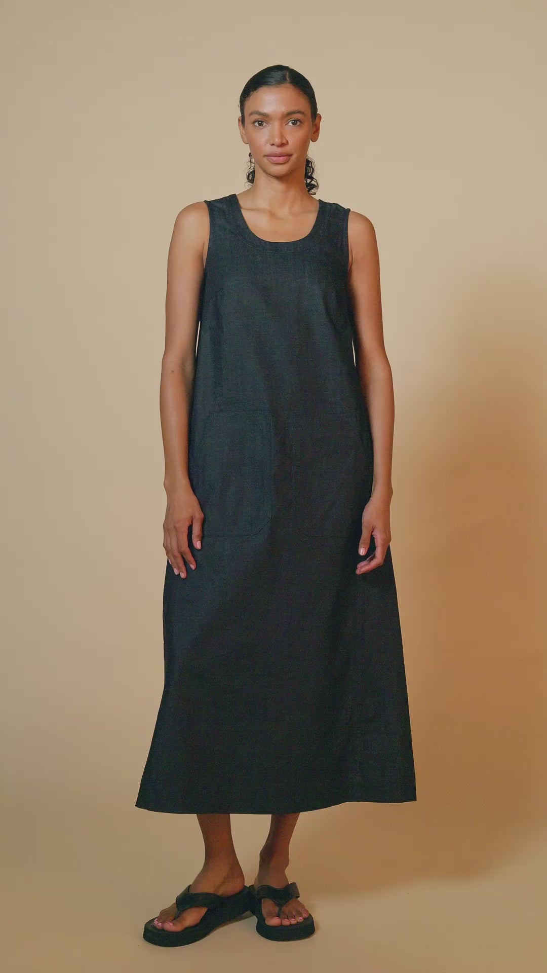 Shirley Denim Sleeveless Dress - Indigo