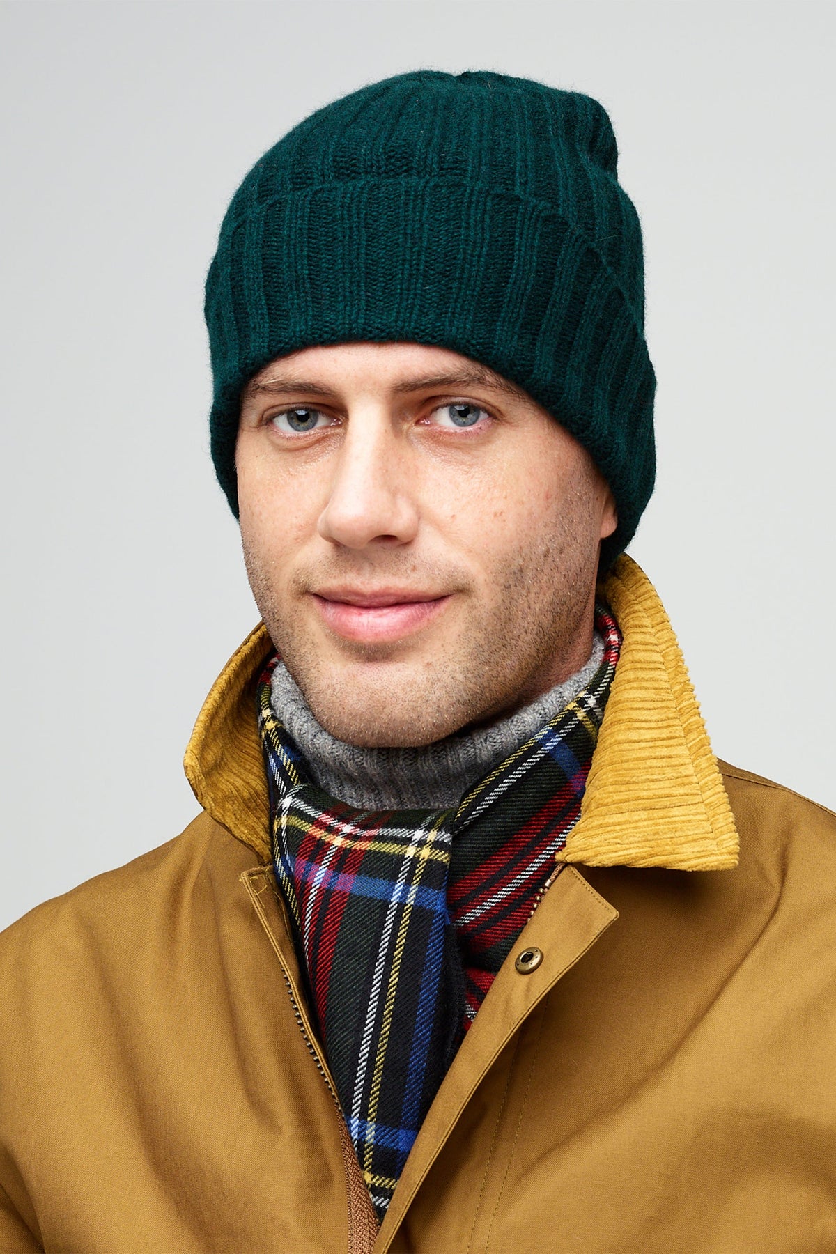 
            Lambswool Beanie Hat - Bottle Green